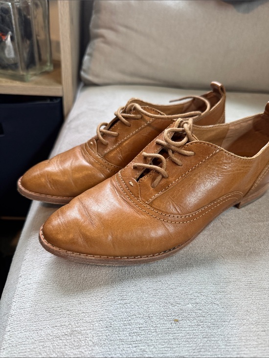 Frye Shoes - $328 Frye Grace Oxford Cognac Brown Real Leather Lace Up Casual Comfy Daily Flat